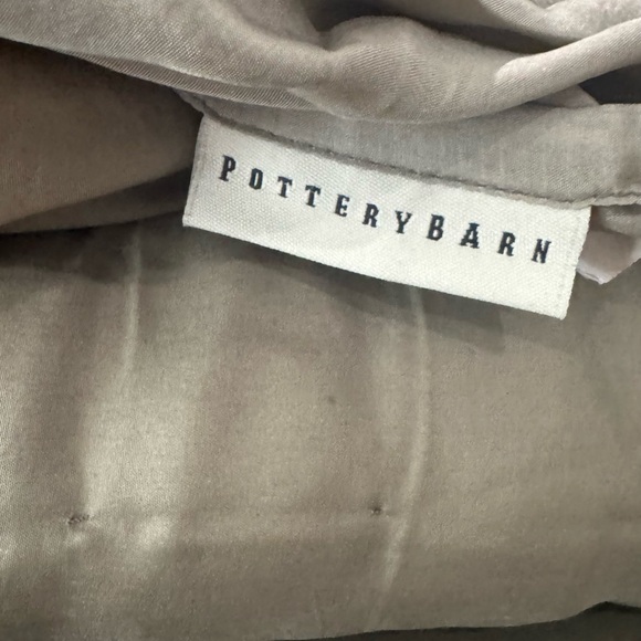 Pottery Barn  Olive Green Quilted Shams  2 Euro size 1 Standard Size - Picture 3 of 4